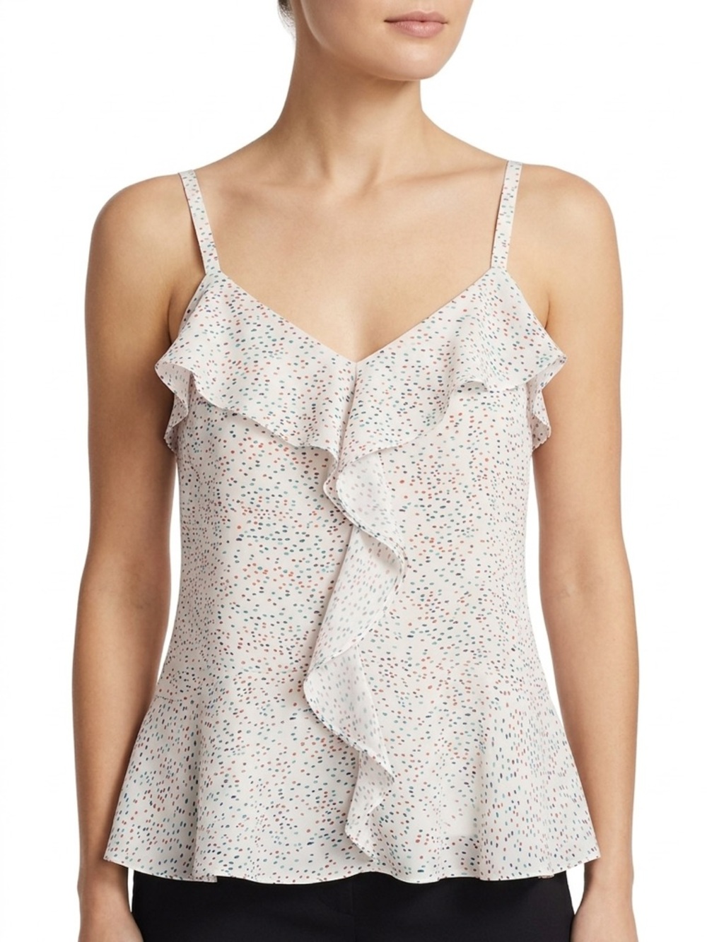 Parker New York "Dottie" Multi-Color Confetti Dot Ruffle Tiered Camisole MD